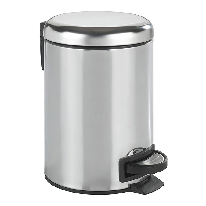 Wenko Leman 3 Litre Easy-Close Pedal Bin - Matt Stainless Steel