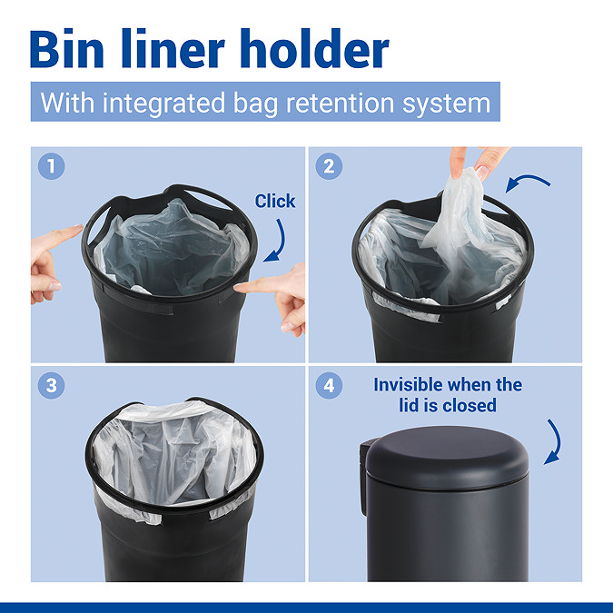 Wenko Leman 3 Litre Easy-Close Pedal Bin
