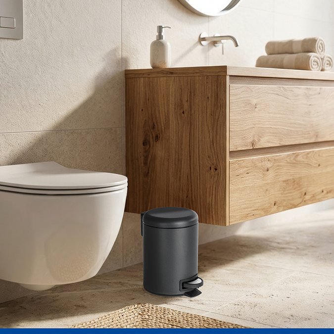 Wenko Leman 3 Litre Easy-Close Pedal Bin