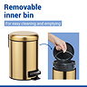 Wenko Leman 3 Litre Pedal Bin - Matt Gold
