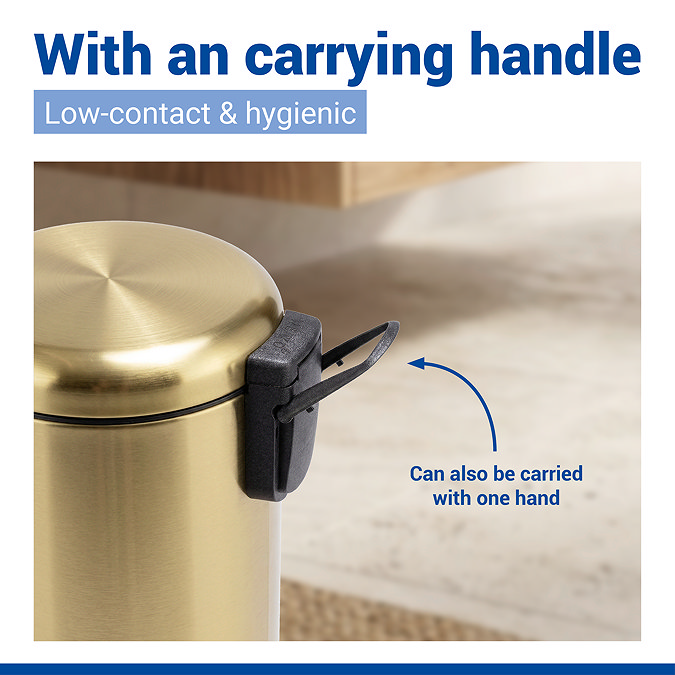 Wenko Leman 3 Litre Pedal Bin - Matt Gold