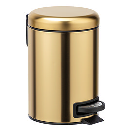 Wenko Leman 3 Litre Pedal Bin - Matt Gold