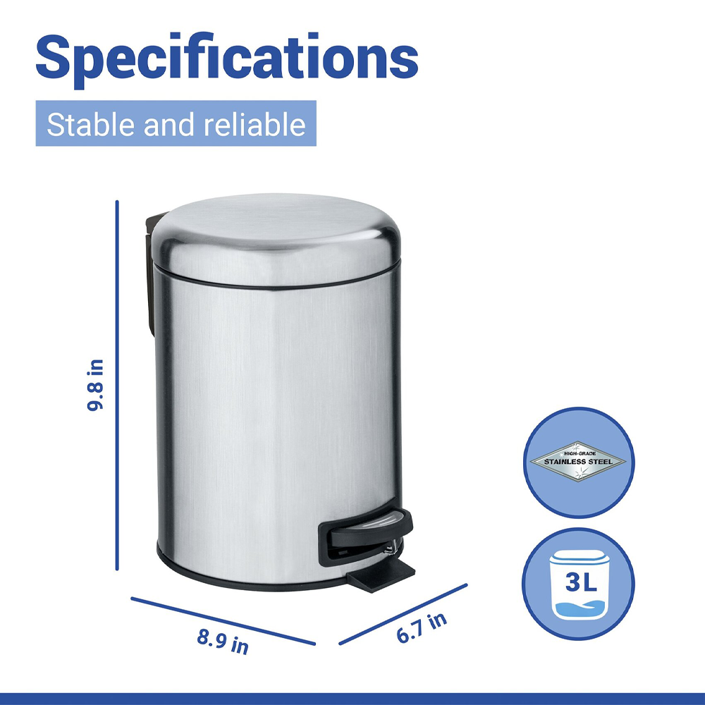 Wenko Leman 3 Litre Pedal Bin