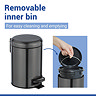 Wenko Leman 3 Litre Pedal Bin - Metallic Black