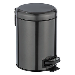 Wenko Leman 3 Litre Pedal Bin - Metallic Black