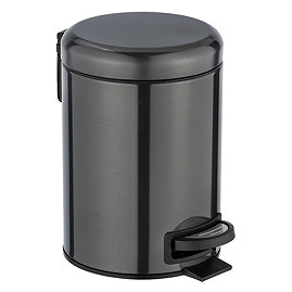 Wenko Leman 3 Litre Pedal Bin - Metallic Black