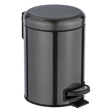 Wenko Leman 3 Litre Pedal Bin - Metallic Black