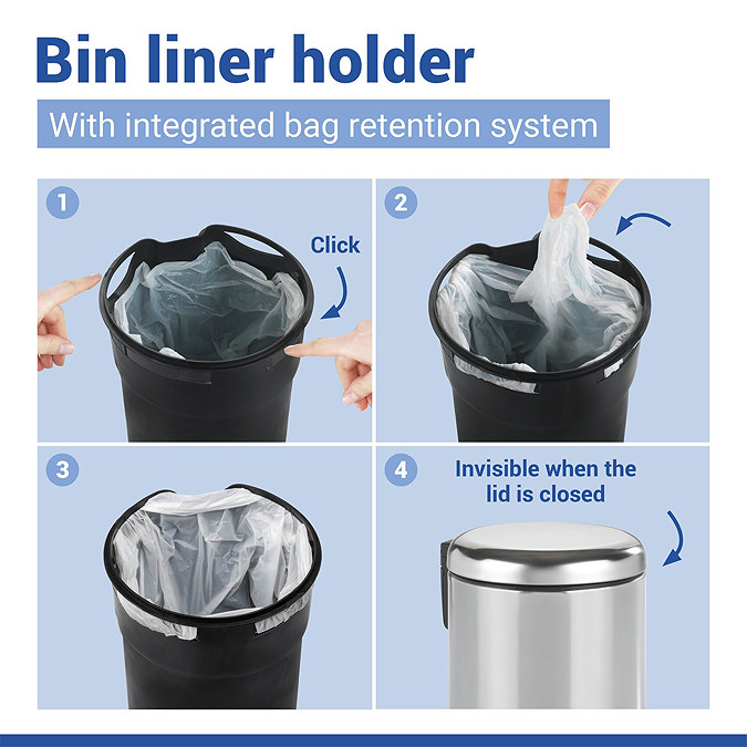 Wenko Leman 3 Litre Pedal Bin - Shiny Stainless Steel