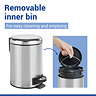 Wenko Leman 3 Litre Pedal Bin - Shiny Stainless Steel