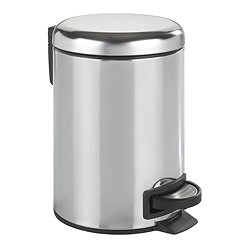 Wenko Leman 3 Litre Pedal Bin - Shiny Stainless Steel