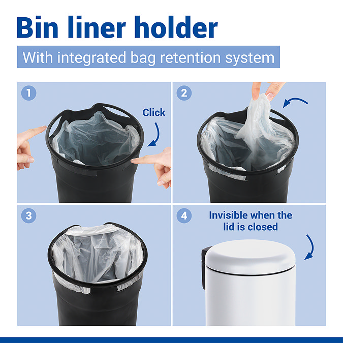 Wenko Leman 3 Litre Pedal Bin - White