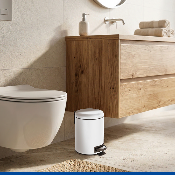 Wenko Leman 3 Litre Pedal Bin - White