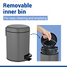 Wenko Leman 5 Litre Pedal Bin - Grey