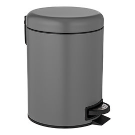 Wenko Leman 5 Litre Pedal Bin - Grey