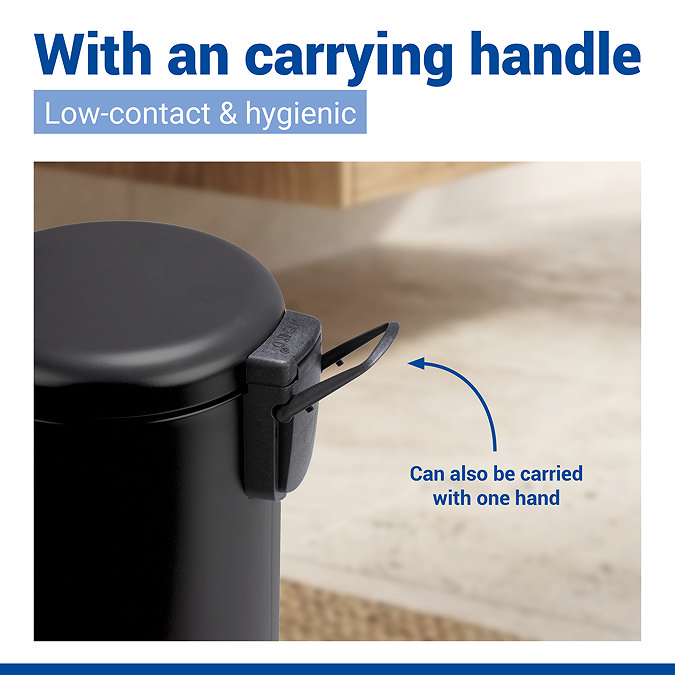 Wenko Leman 5 Litre Pedal Bin - Black