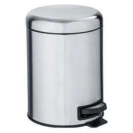 Wenko Leman 5 Litre Pedal Bin - Matt Stainless Steel