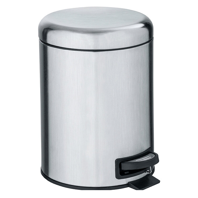 Wenko Leman 5 Litre Pedal Bin - Matt Stainless Steel