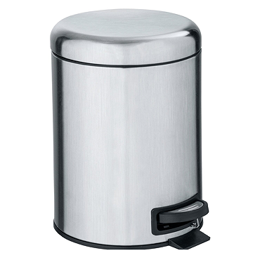 Wenko Leman 5 Litre Pedal Bin - Matt Stainless Steel