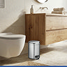Wenko Leman 5 Litre Pedal Bin - Shiny Stainless Steel