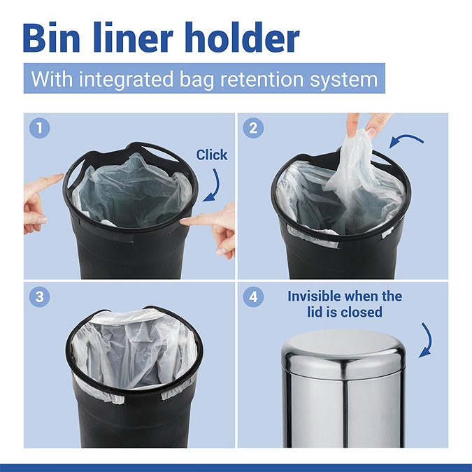 Wenko Leman 5 Litre Pedal Bin - Shiny Stainless Steel