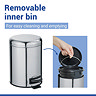 Wenko Leman 5 Litre Pedal Bin - Shiny Stainless Steel