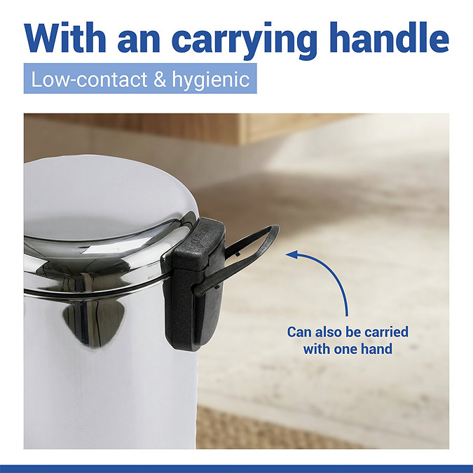 Wenko Leman 5 Litre Pedal Bin - Shiny Stainless Steel