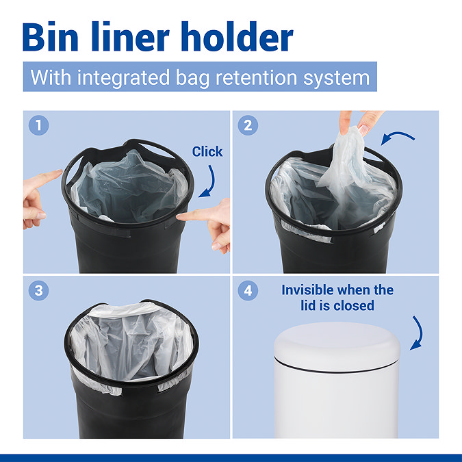 Wenko Leman 5 Litre Pedal Bin - White