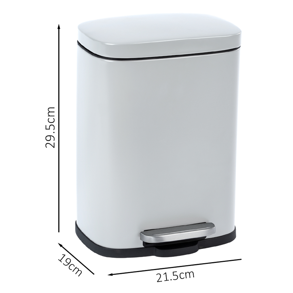 Wenko Leno 5L Pedal Bin - White