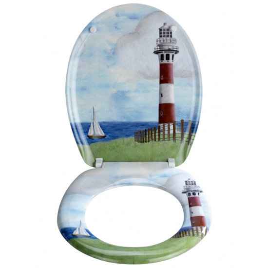 Wenko Lighthouse Duroplast Toilet Seat - 18904100 Profile Large Image