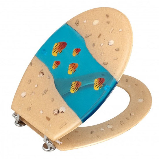 Wenko Mare Blue Handmade Polyresin Toilet Seat 19557100 at Victorian