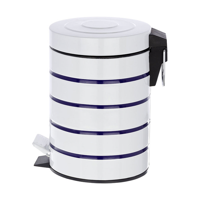 Wenko Marine 3 Litre Cosmetic Pedal Bin - White - 21351100 Profile Large Image