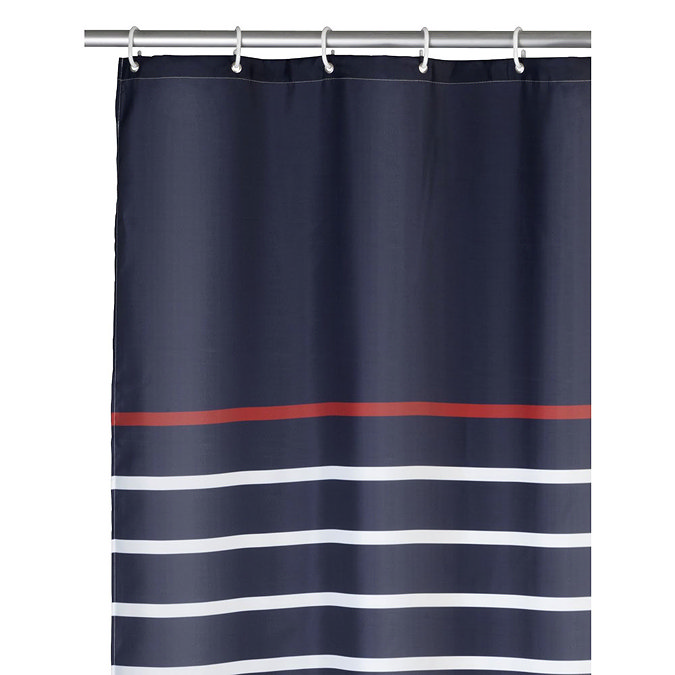Wenko Marine Polyester Shower Curtain - W1800 x H2000 - Blue - 20965100 Feature Large Image