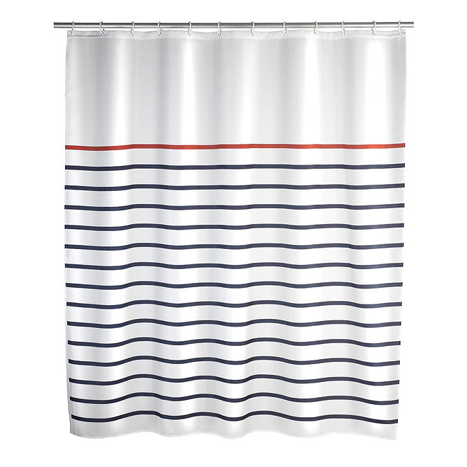 Wenko Marine Polyester Shower Curtain - W1800 x H2000 - White - 20964100 Large Image