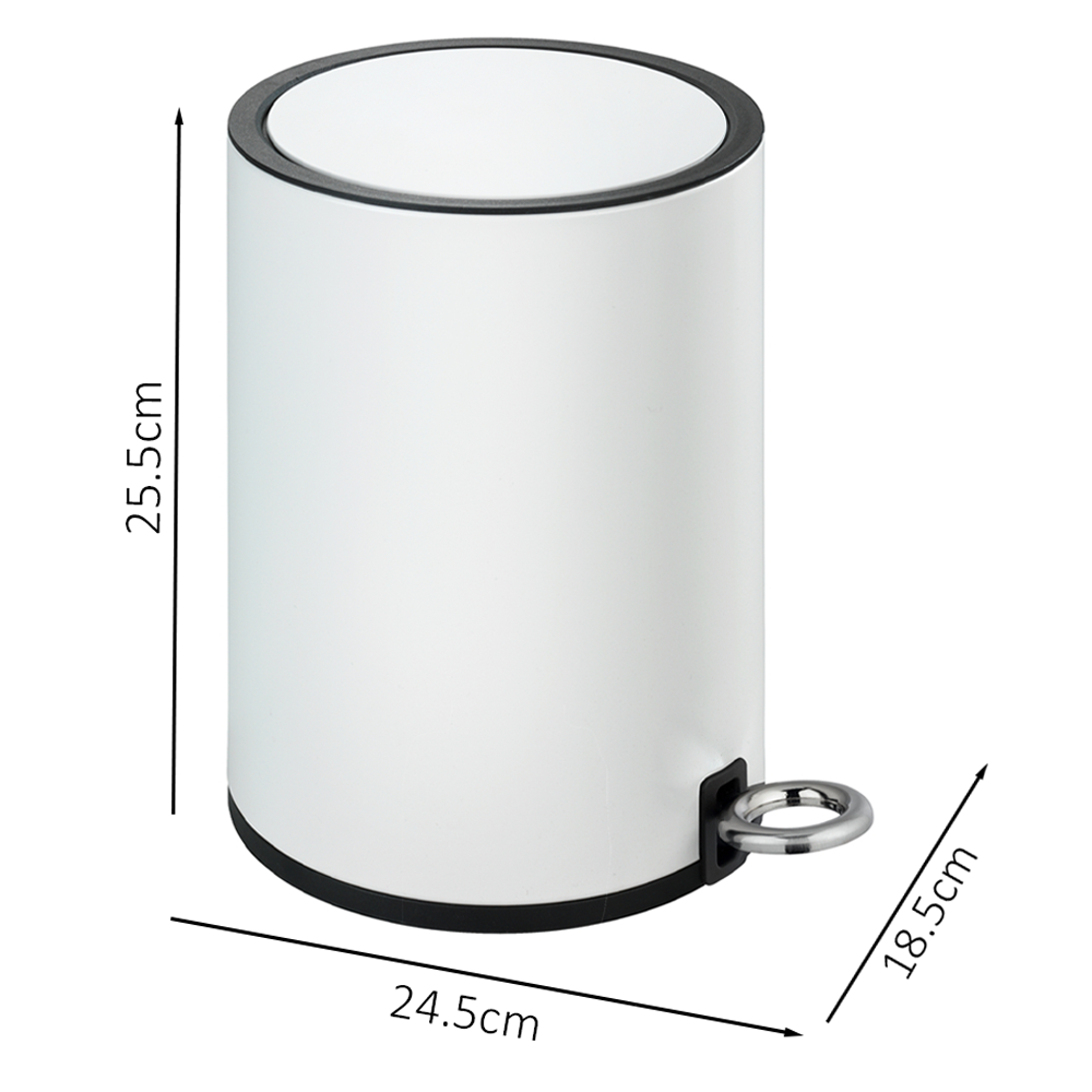 Wenko Monza 3 Litre Pedal Bin - Matt White