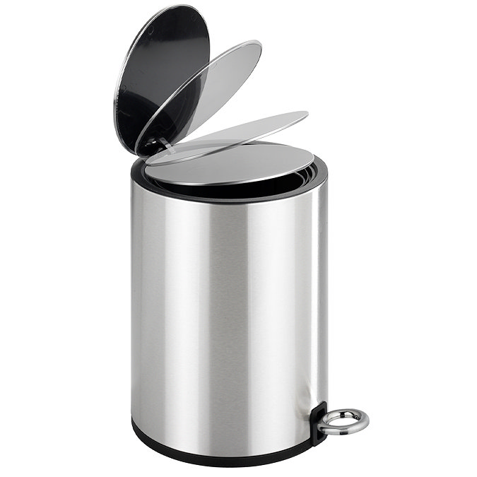 Wenko Monza 3 Litre Pedal Bin - Stainless Steel