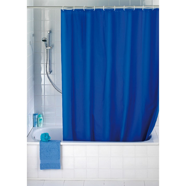 Wenko Night Blue PEVA Shower Curtain - W1800 x H2000mm - 19107100 Large Image