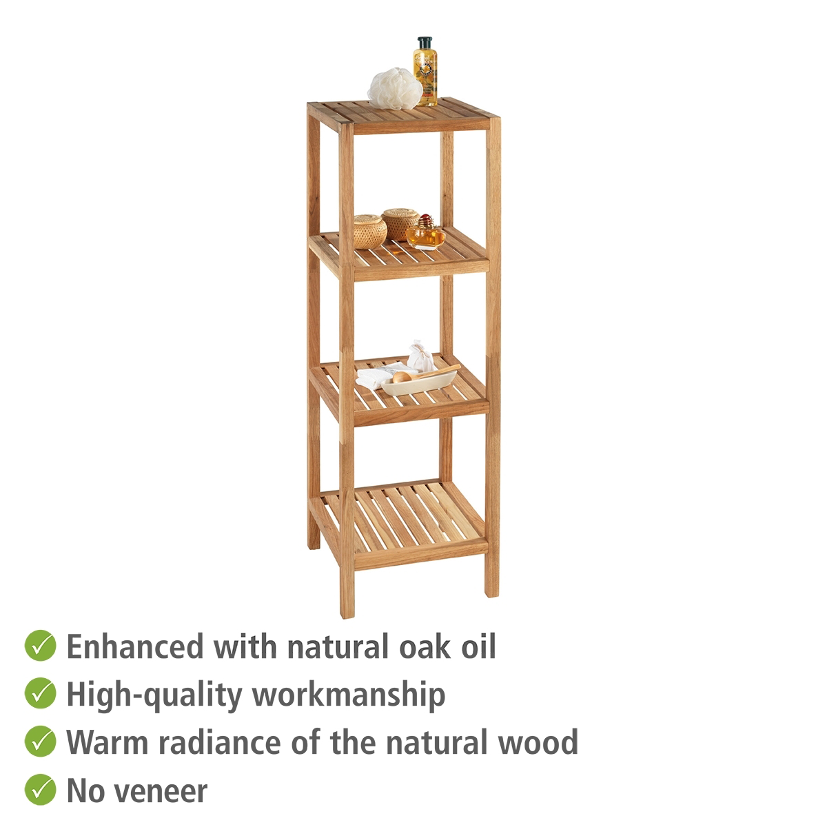 Wenko Norway 4 Tier Household & Bath Shelf - Walnut Wood