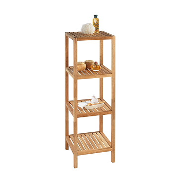 Wenko Norway 4 Tier Household & Bath Shelf - Walnut Wood