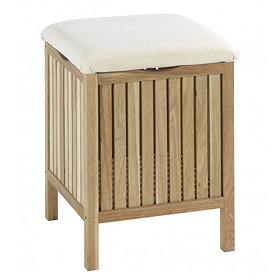 Wenko Norway Bath Stool - Walnut Wood - 18614100 Large Image