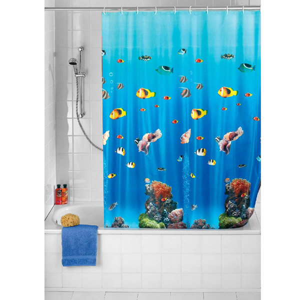 Wenko Ocean PEVA Shower Curtain - W1200 x H2000mm - 19121100 Large Image