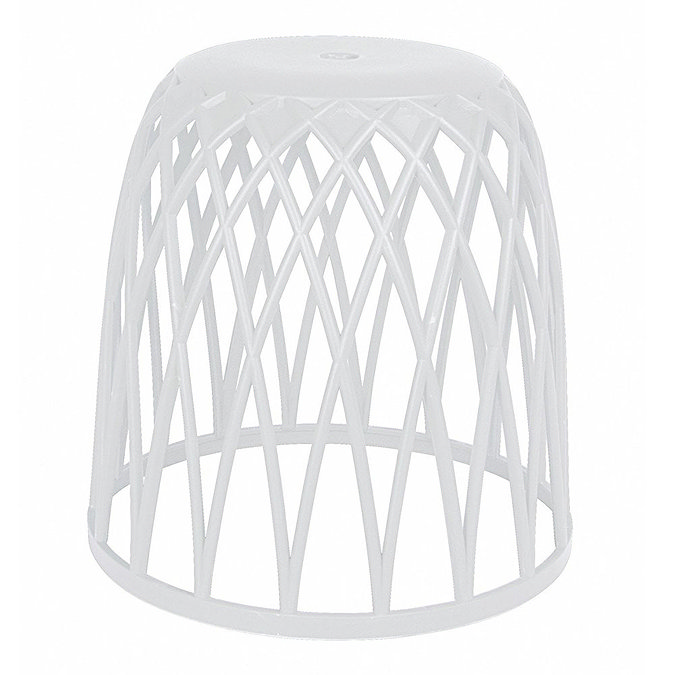 Wenko Omio White Bathroom Stool / Laundry Bin Profile Large Image
