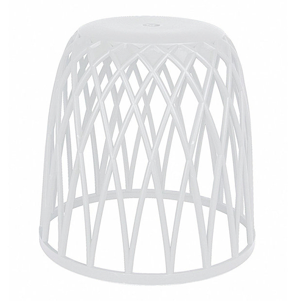 Wenko Omio White Bathroom Stool / Laundry Bin Victorian Plumbing UK