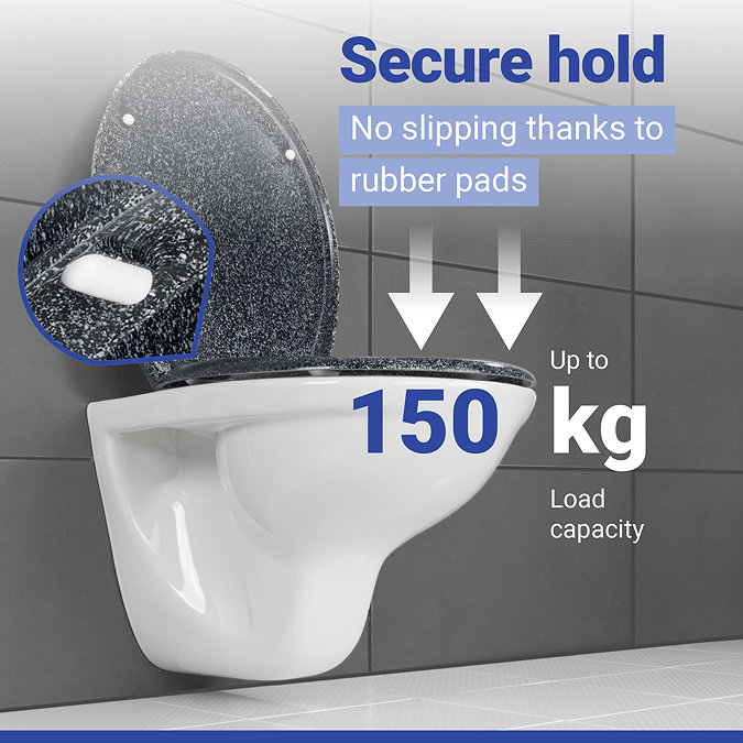 Wenko Ottana Premium Soft Close Toilet Seat - Granite