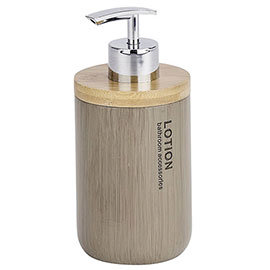Wenko Palo Taupe Polyresin / Bamboo Soap Dispenser  Medium Image