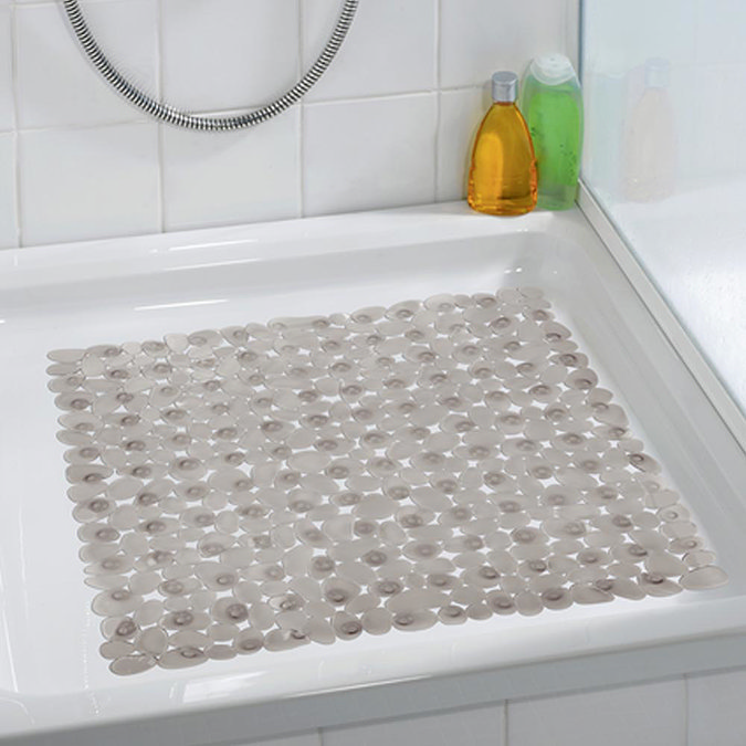 Wenko Paradise 54 x 54cm Shower Mat - Taupe - 21202100 Profile Large Image