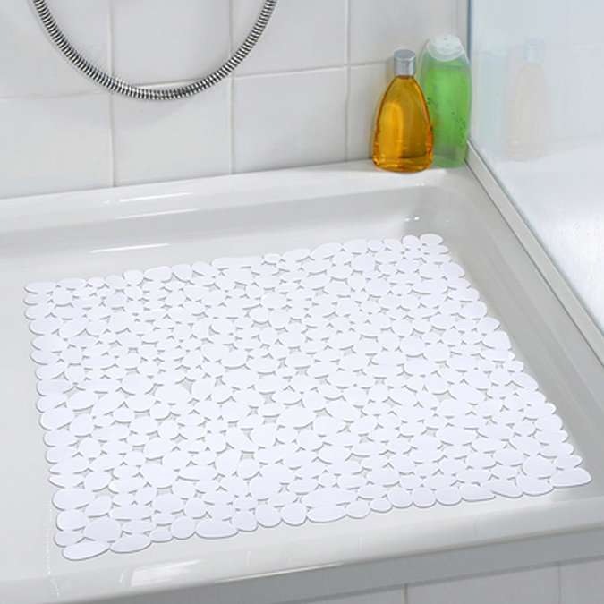 Wenko Paradise 54 x 54cm Shower Mat - White - 20277100 Profile Large Image