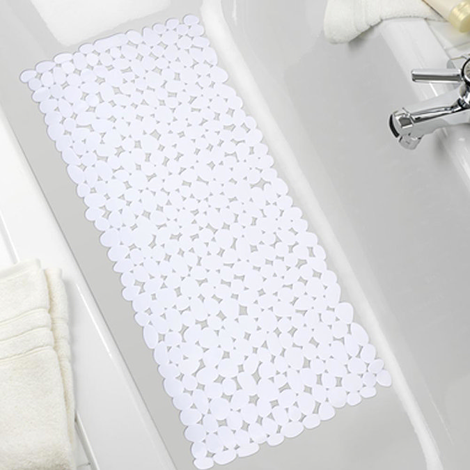 Wenko Paradise 71 x 36cm Bath Mat - White - 20276100 Profile Large Image