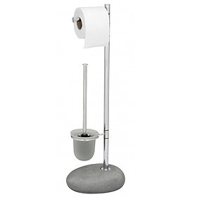 Wenko Pebble Stone Grey Standing WC Set - 19494100 Large Image