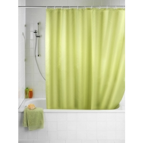 Wenko Plain Anise Green Polyester Shower Curtain - W1800 x H2000mm - 20038100 Large Image