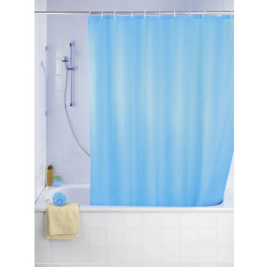 Wenko Plain Light Blue Polyester Shower Curtain 1800 x 2000mm